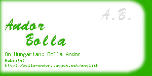 andor bolla business card